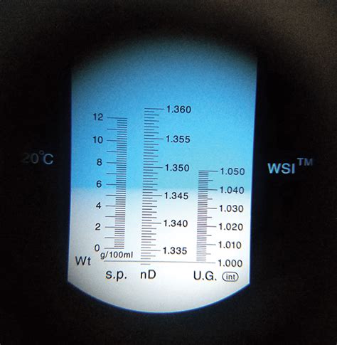 how do you read a refractometer reading for specific gravity|refractometer chart.